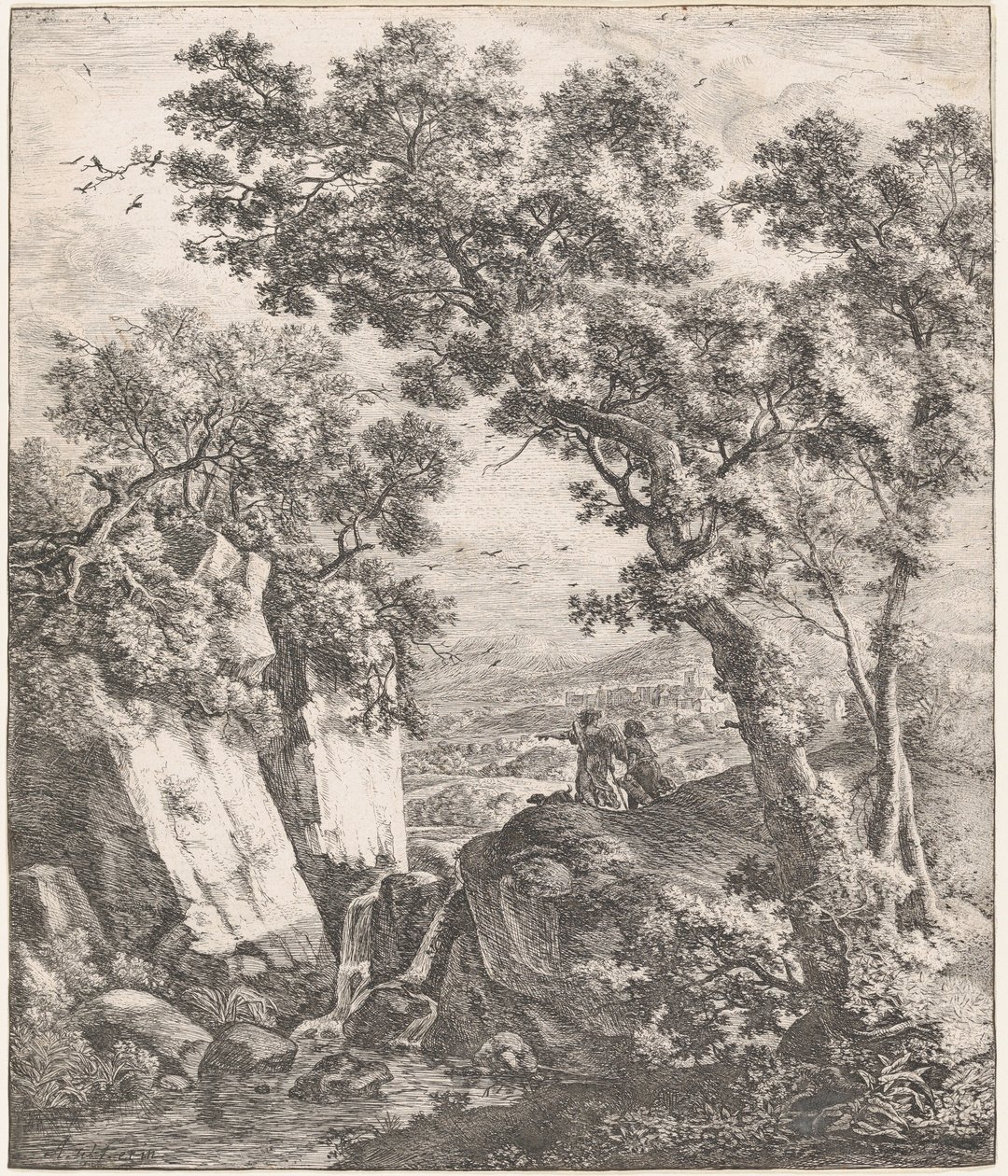 Tobias e o Anjo, século XVII. de Anthonie Waterloo