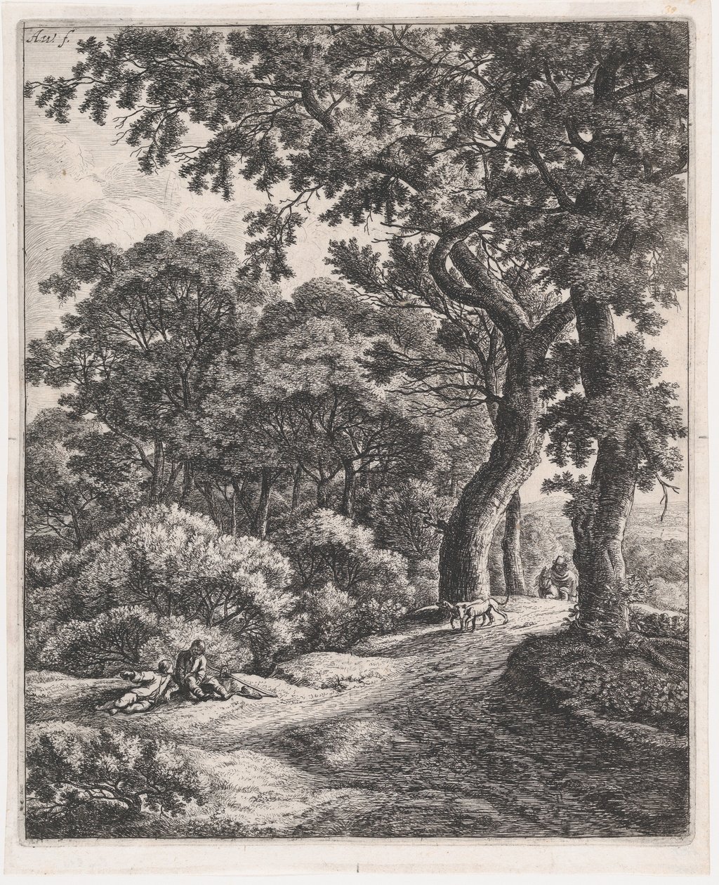 Dois Viajantes Descansando na Floresta, Século XVII., Século XVII. de Anthonie Waterloo