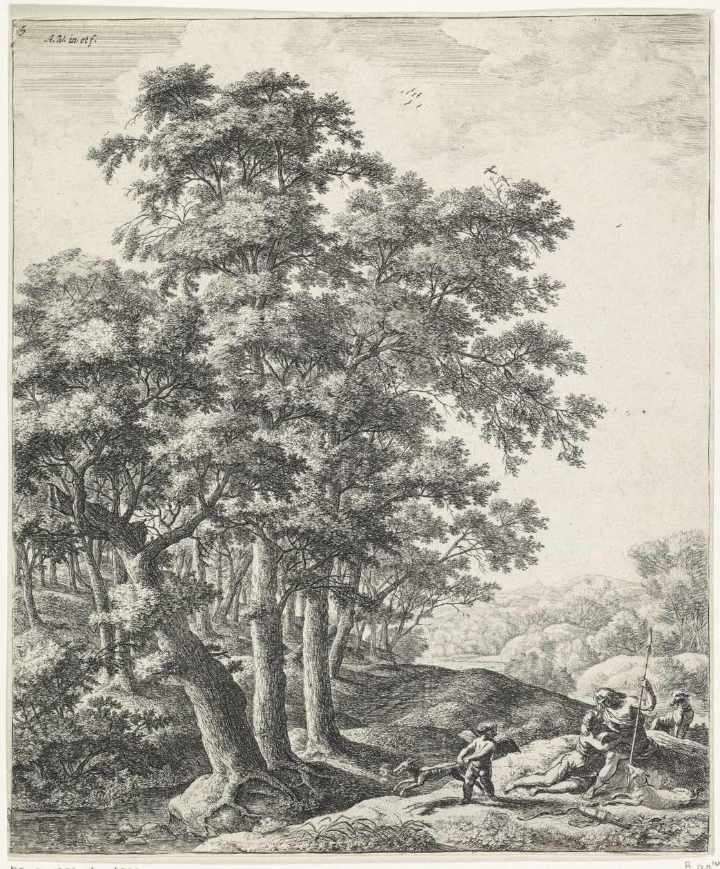 Vênus e Adônis de Anthonie Waterloo