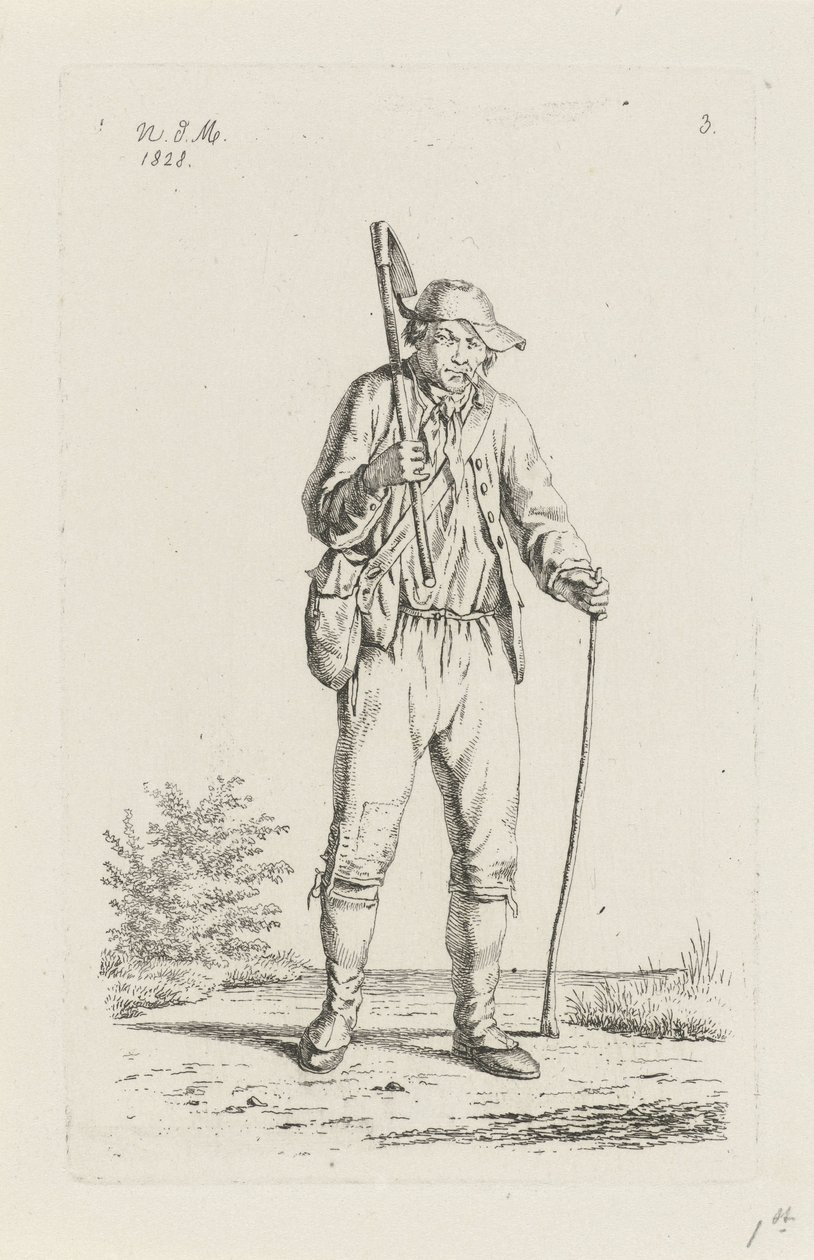 Agricultor das Ardenas com enxada
Camponeses e agricultores do Reino Unido dos Países Baixos (título da série) de Anthonie Willem Hendrik Nolthenius de Man