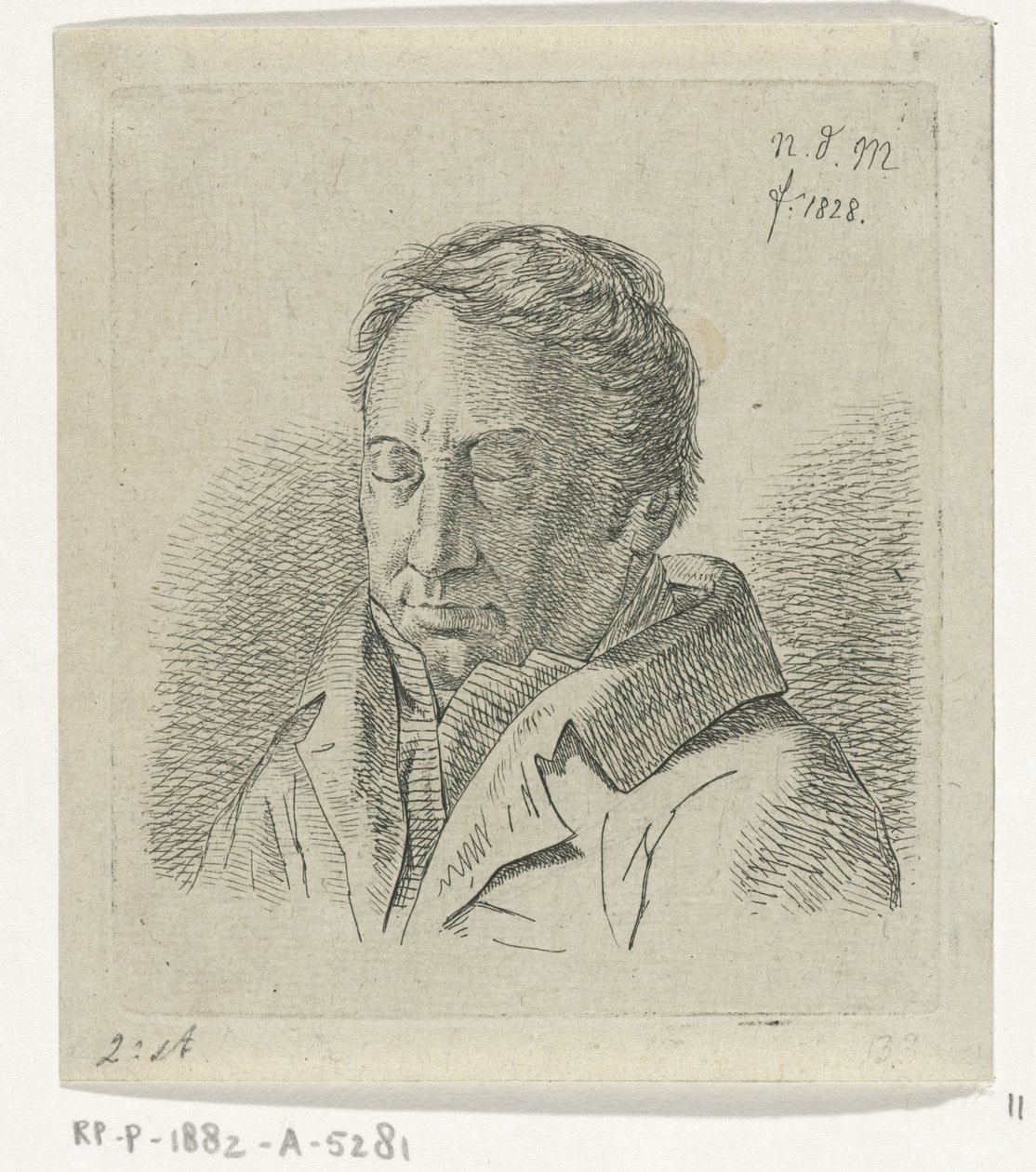 Homem de olhos fechados de Anthonie Willem Hendrik Nolthenius de Man