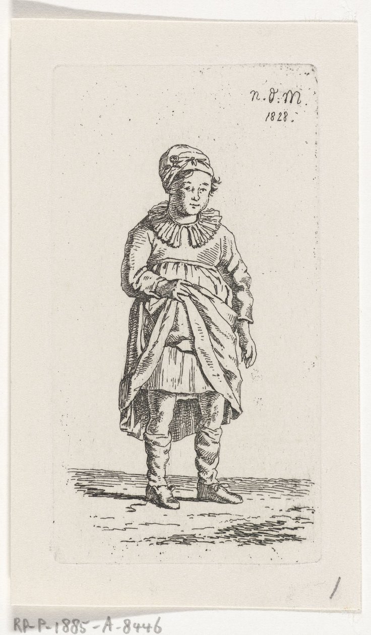 Menina levantando a saia de Anthonie Willem Hendrik Nolthenius de Man