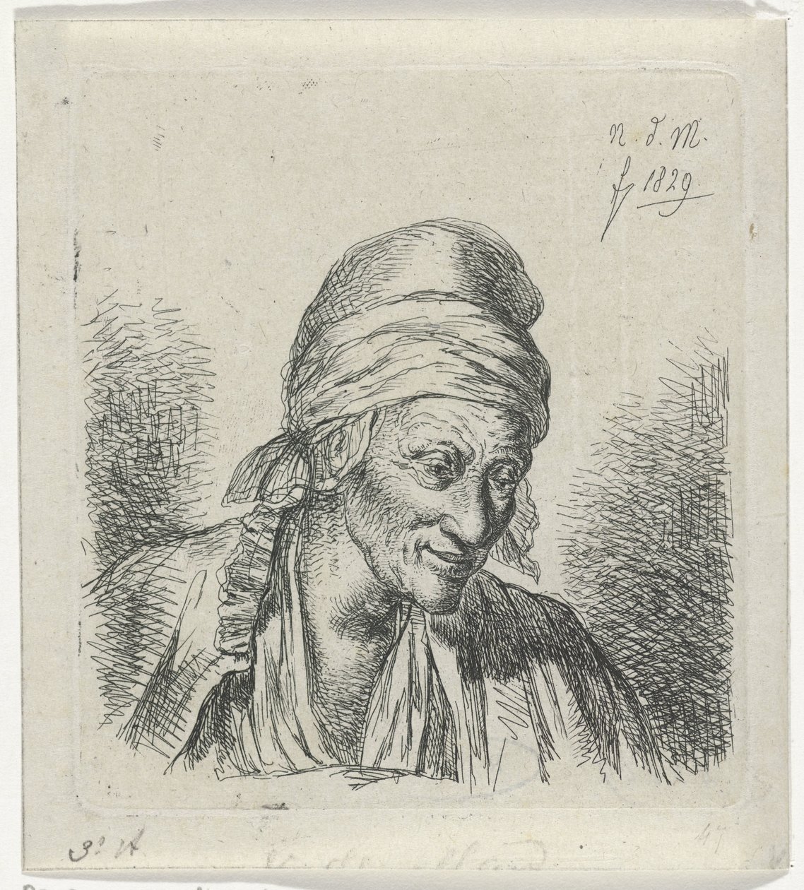 Mulher idosa à direita de Anthonie Willem Hendrik Nolthenius de Man