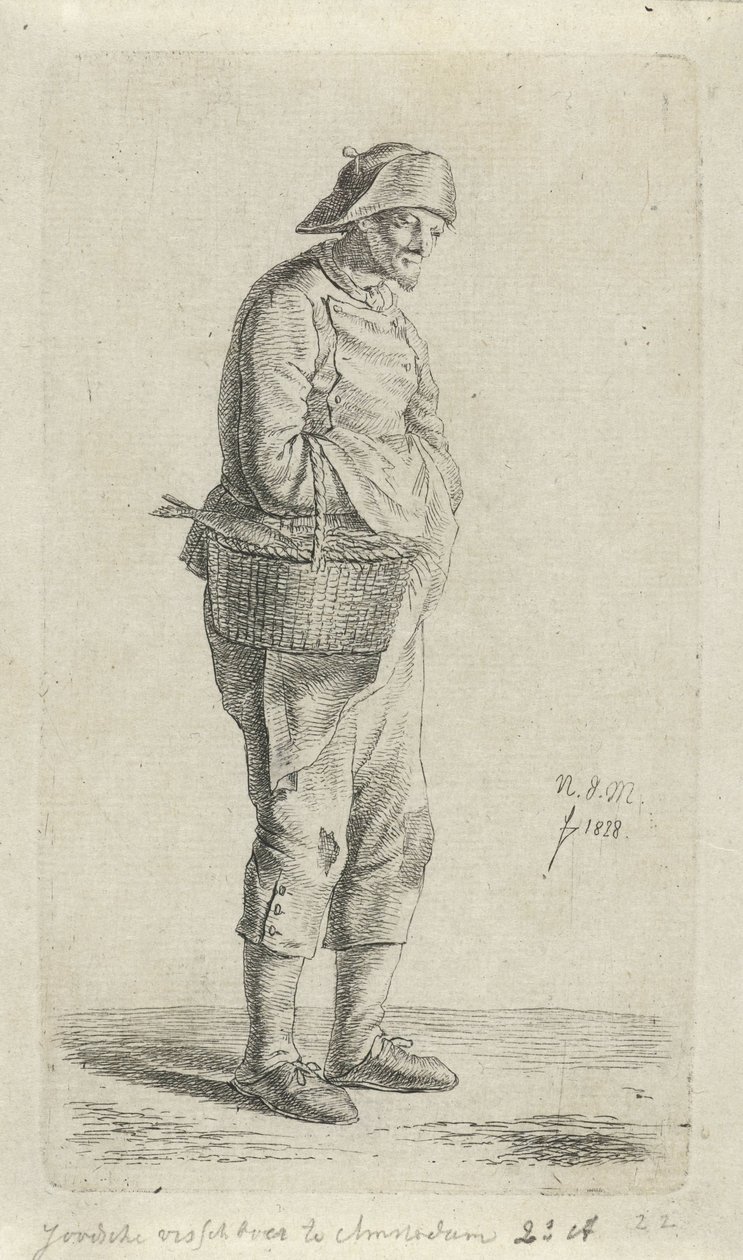 peixeiro Peixeiro judeu em Amsterdã (título no objeto) 12 estatuetas de estudo (título da série) de Anthonie Willem Hendrik Nolthenius de Man