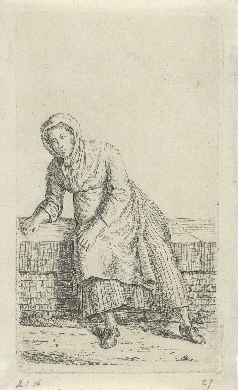 Mulher sentada numa parede
12 Figuras de estudo (título da série) de Anthonie Willem Hendrik Nolthenius de Man