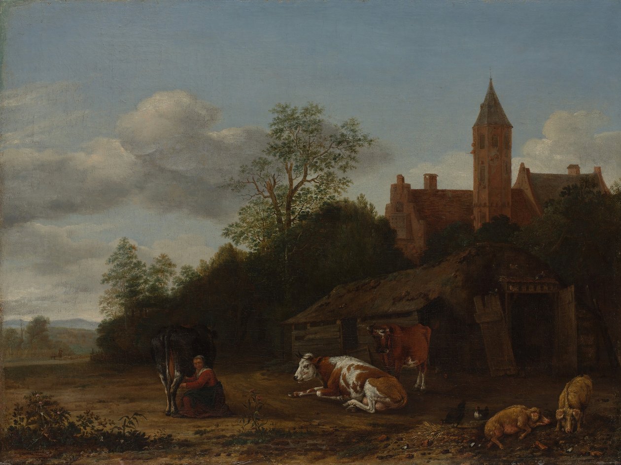 Cena Barnyard, ca. 1650-55. de Anthonie van Borssom