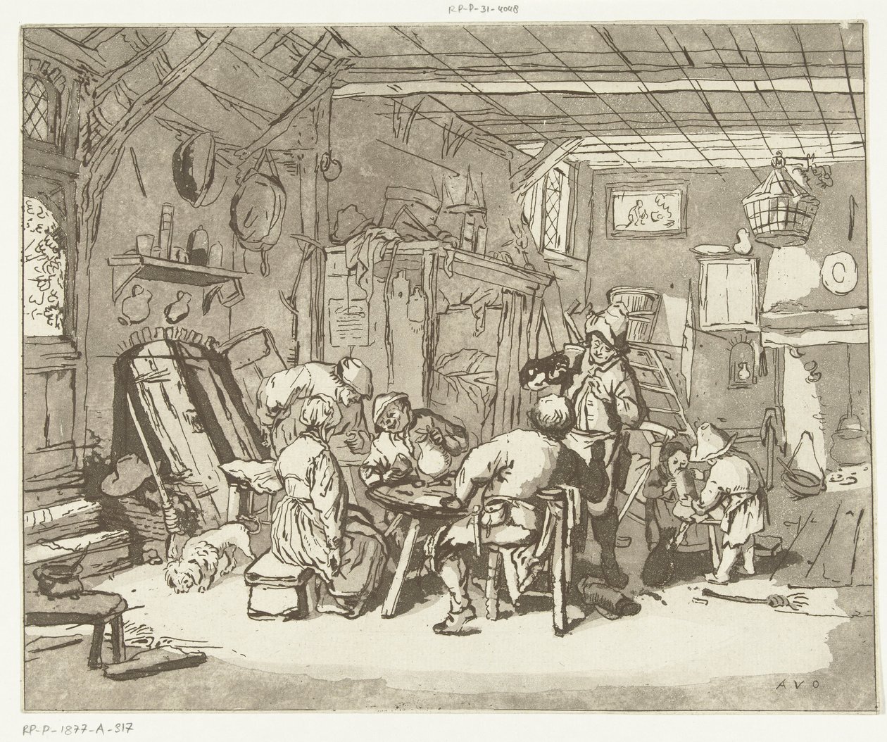 Interior do agricultor de Anthonie van den Bos