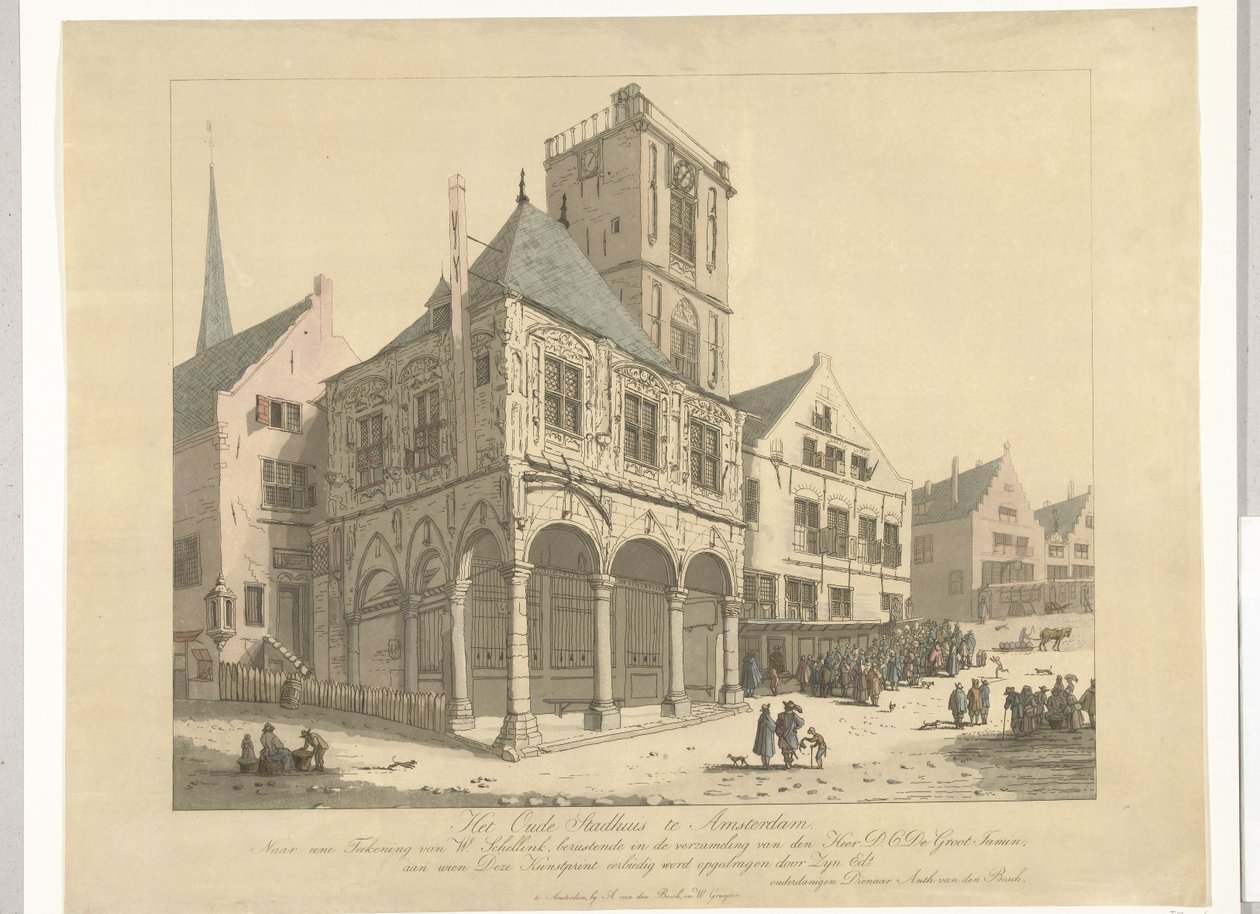A antiga Câmara Municipal de Amesterdão, 1641 A Antiga Prefeitura de Amsterdã (título no objeto) de Anthonie van den Bos