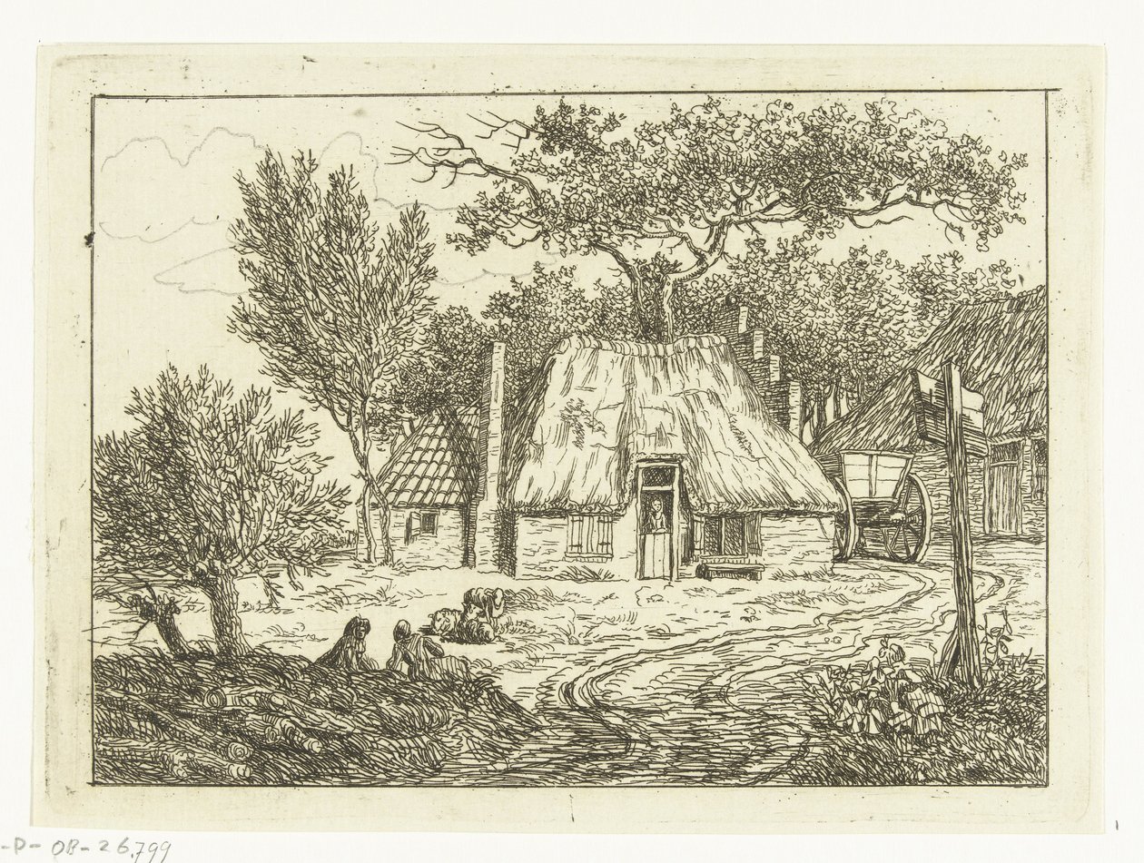 Carrinho de pé junto à quinta com empena escalonada
Quinta na estrada de Amstelveen de Anthonie van den Bos