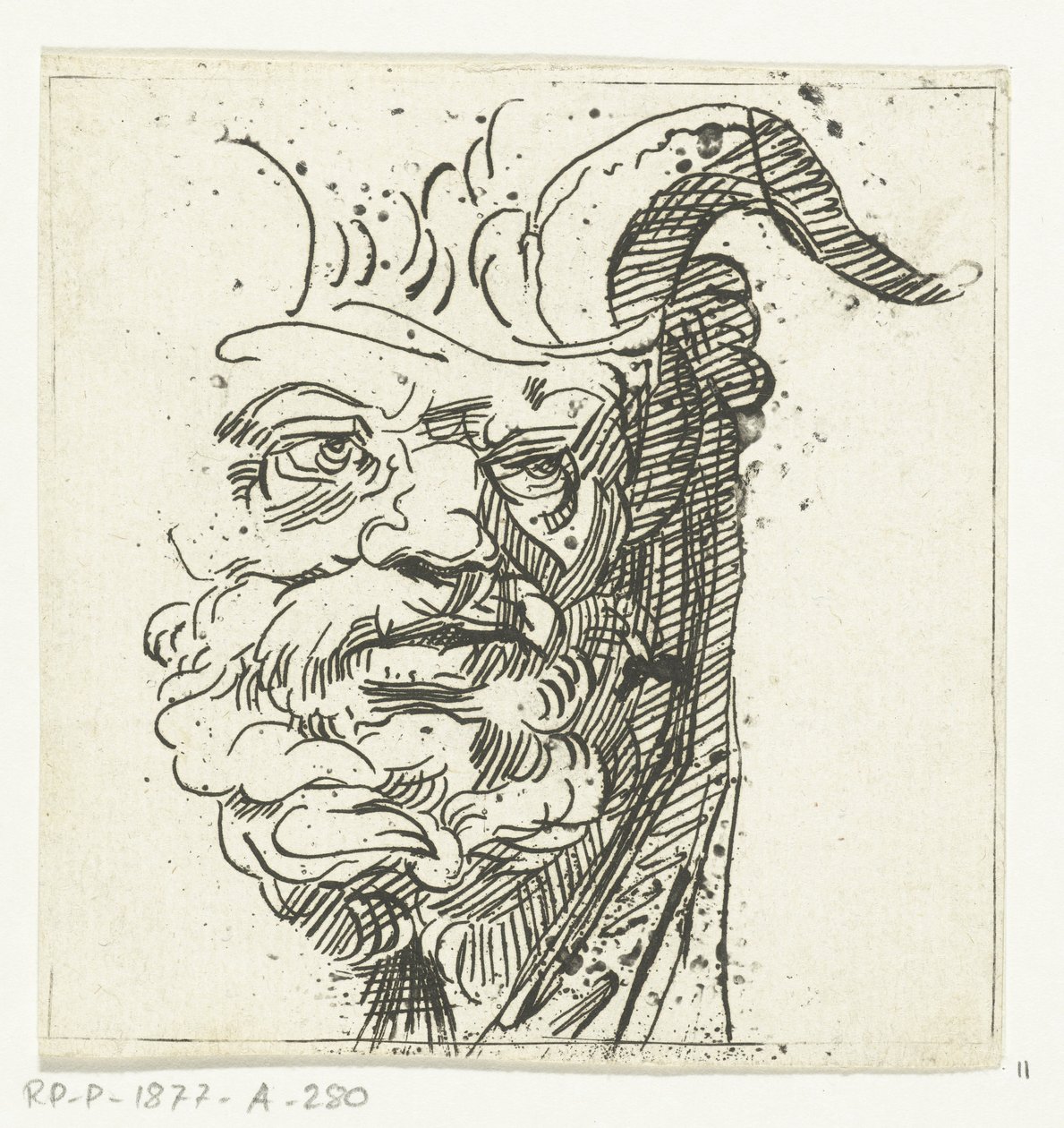 Cabeça de um sátiro de Anthonie van den Bos