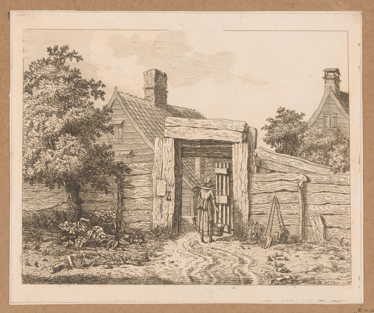 Leiteira no portão de uma fazenda de Anthonie van den Bos