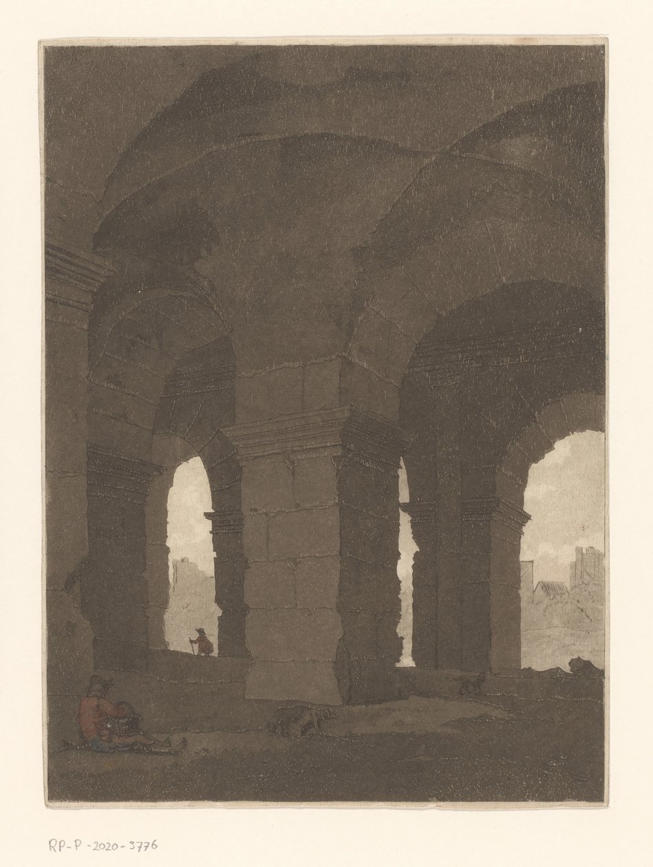 Debaixo dos arcos do Coliseu de Anthonie van den Bos