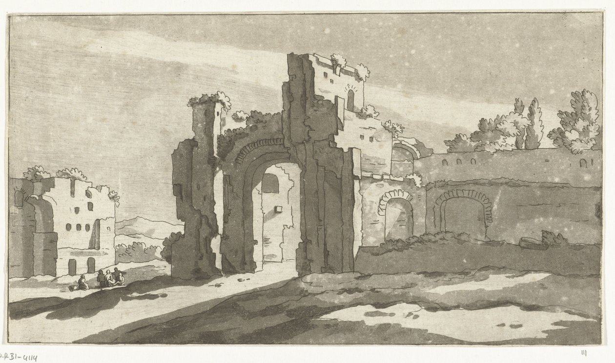 Ruínas do grande salão das Termas de Caracalla, Roma de Anthonie van den Bos