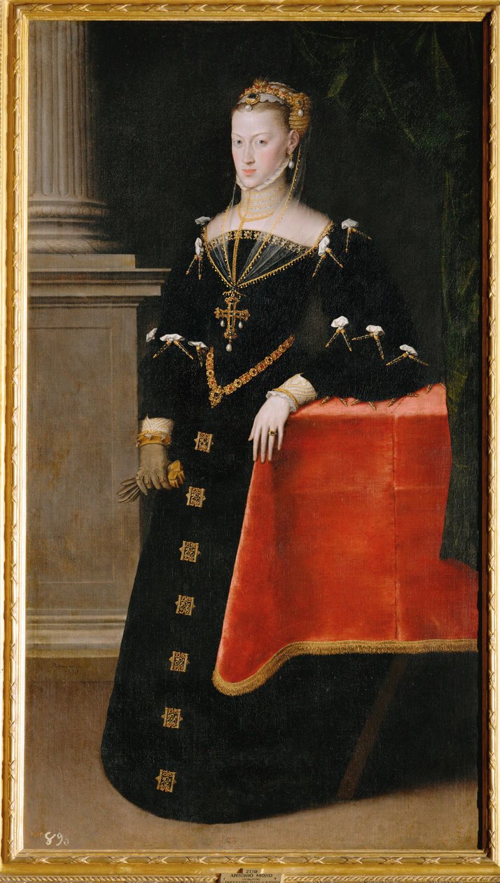 Imperatriz Maria da Áustria, filha do Imperador Carlos V (pintura sobre tela) de Anthonis van Dashorst (c.1519-1576/77) Mor
