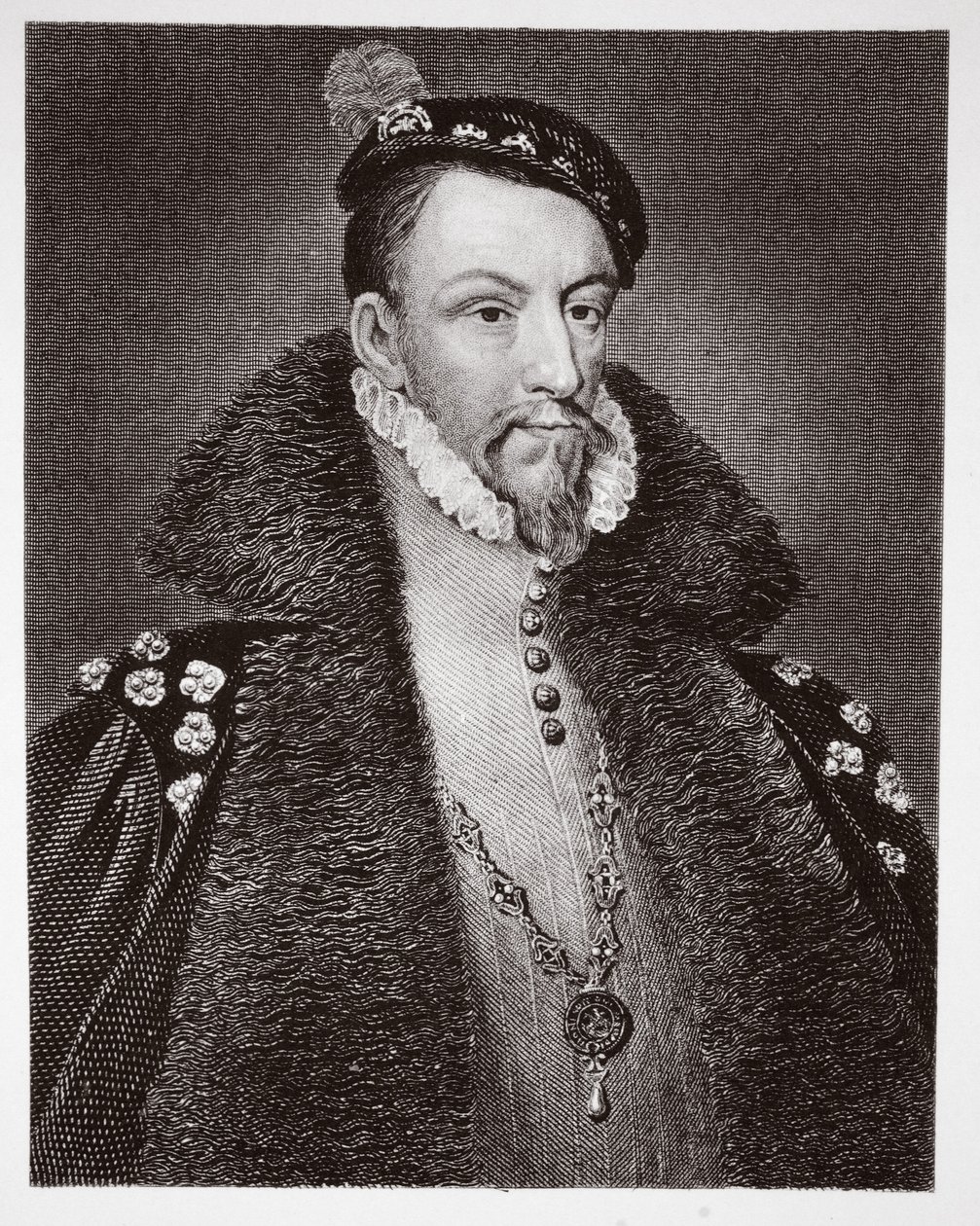 Thomas Radclyffe, conde de Sussex, gravado por H. Robinson de Anthonis van Dashorst Mor