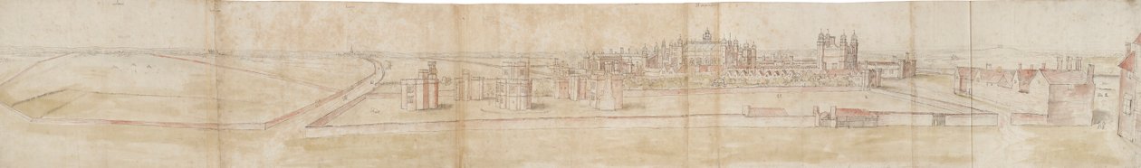 Palácio de Hampton Court do Norte, c1550-1560 de Anthonis van den Wyngaerde