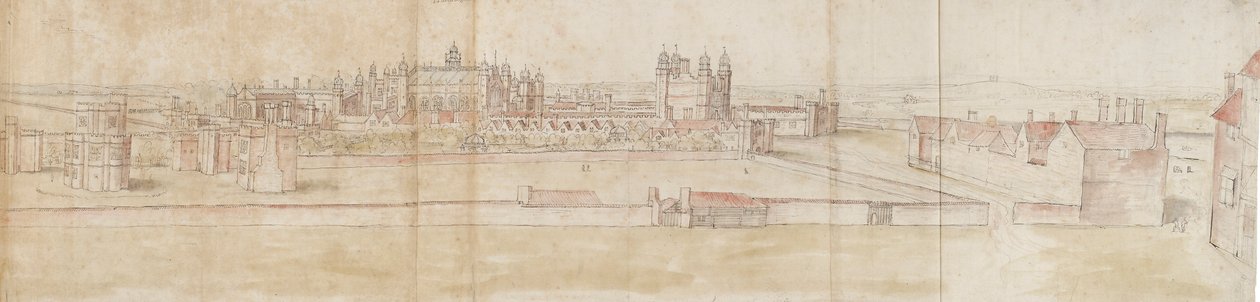 Palácio de Hampton Court do Norte, c1550-1560 de Anthonis van den Wyngaerde