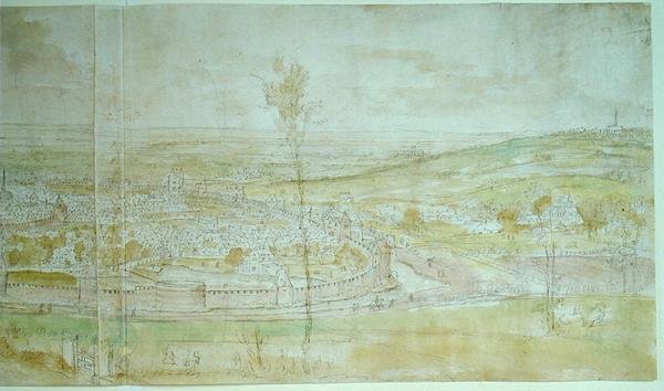 Vista panoramic, de, bruxelas, 16º século de Anthonis van den Wyngaerde