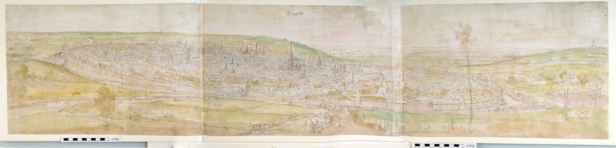Vista panorâmica de Bruxelas do norte, 1558 de Anthonis van den Wyngaerde