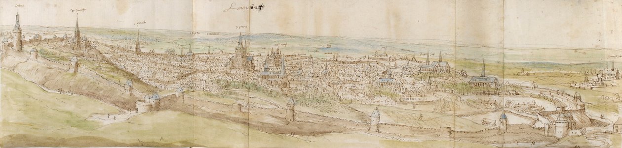 Vista panorâmica de Lovaina do noroeste, c1550-1570 de Anthonis van den Wyngaerde