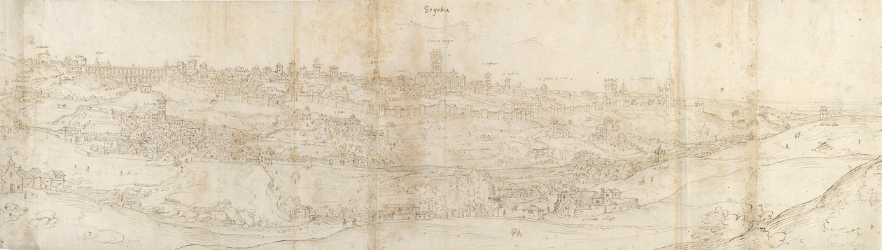 Vista panorâmica de Segóvia do leste, c1550-1560 de Anthonis van den Wyngaerde
