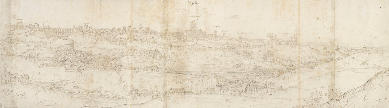 Vista panorâmica de Segóvia do leste, c1560-1570 de Anthonis van den Wyngaerde