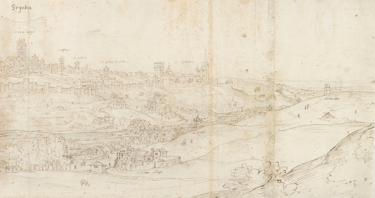 Vista panorâmica de Segóvia do leste, c1560-1570 de Anthonis van den Wyngaerde