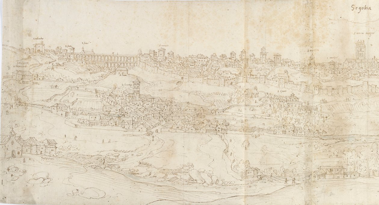 Vista panorâmica de Segóvia do leste, c1560-1570 de Anthonis van den Wyngaerde