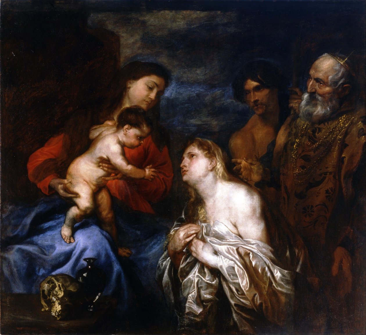A Virgem e a Criança com pecadores arrependidos de Anthony van Dyck