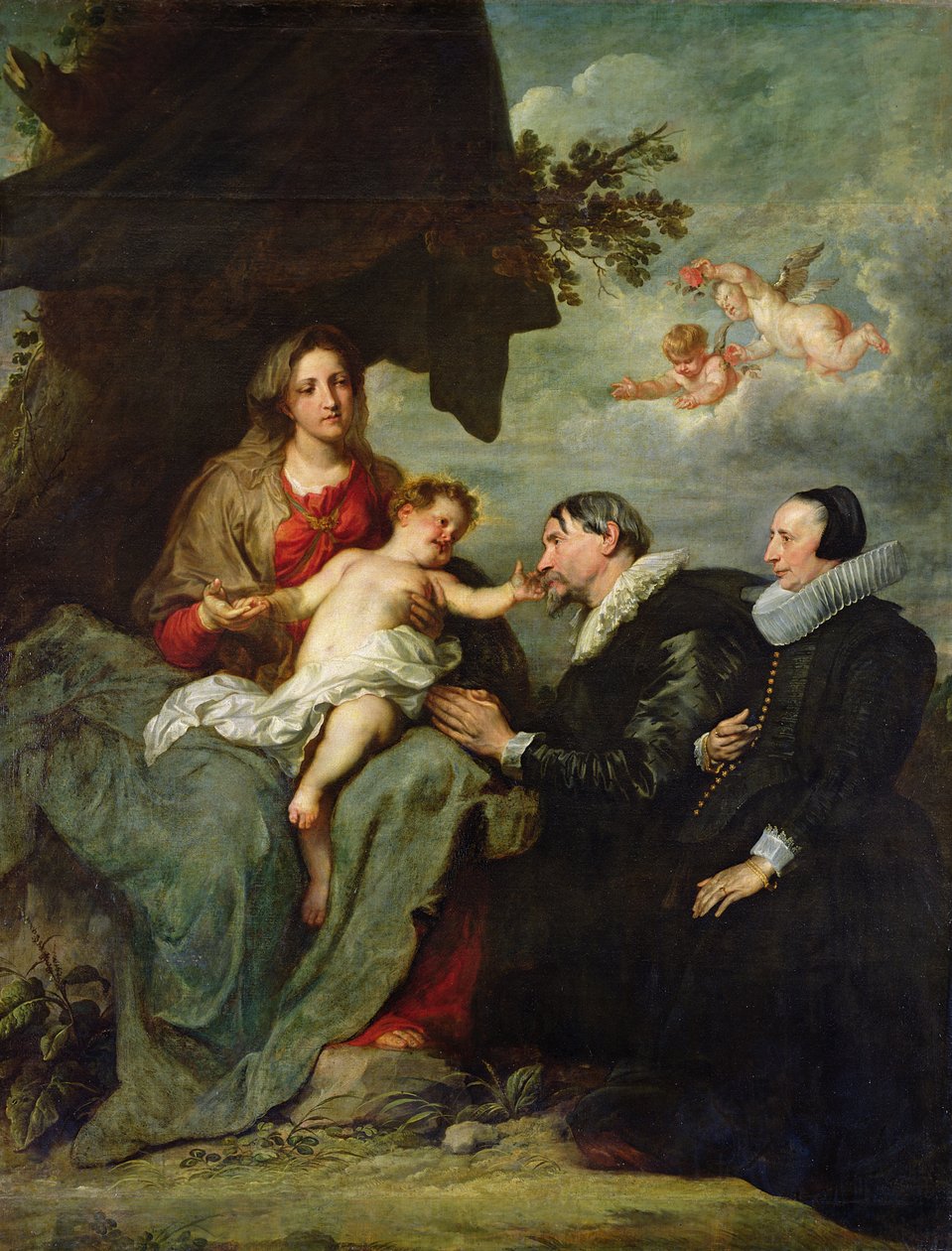 Madonna e criança com doadores de Anthony van Dyck