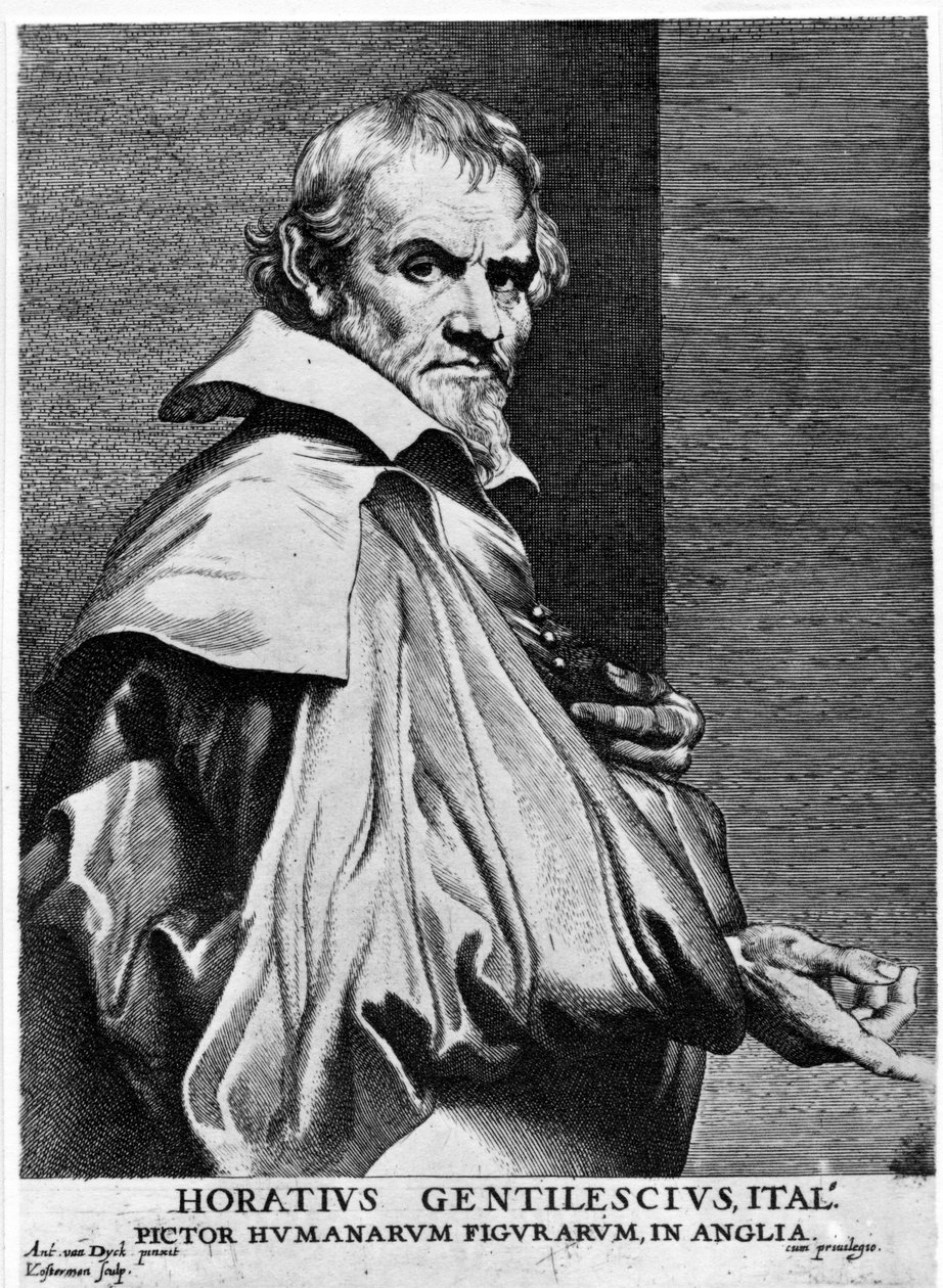Orazio Gentileschi, impressão feita por Lucas Vorsterman, c.1625-30 de Anthony van Dyck
