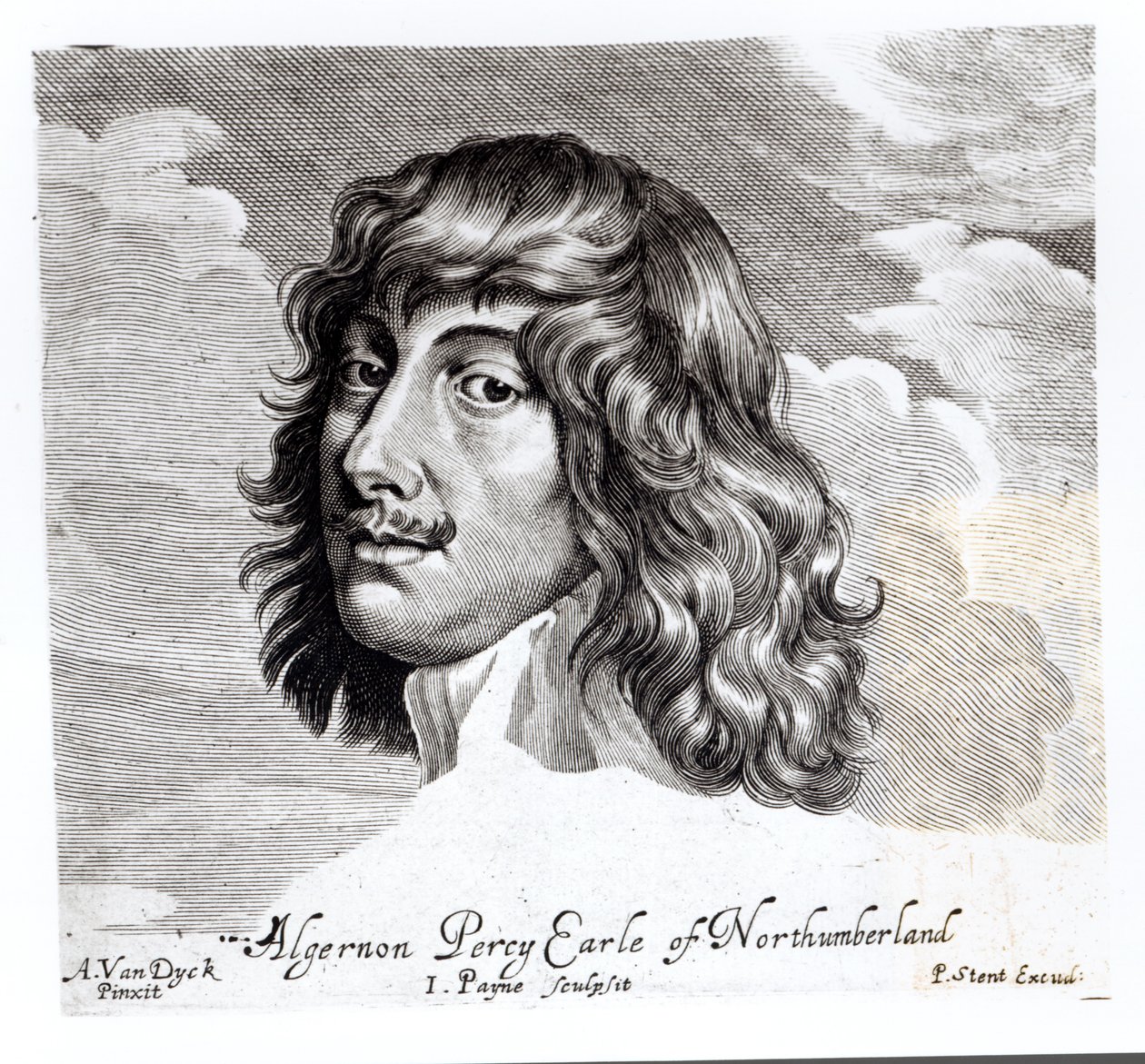 Retrato de Algernon Percy, décimo conde de Northumberland (1602-1668), gravado por John Payne (fl. 1608-48) de Anthony van Dyck