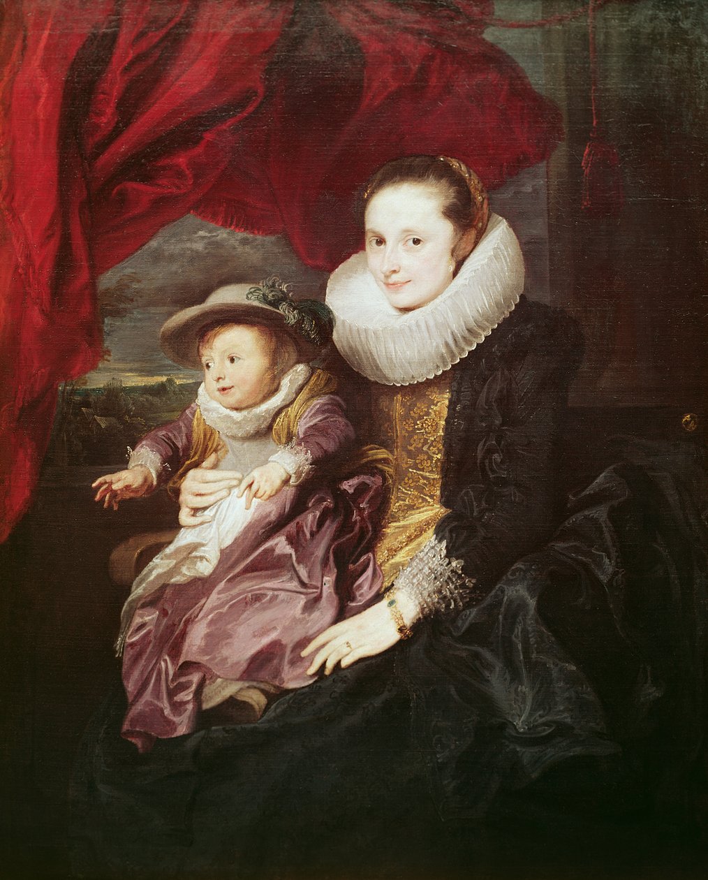 Retrato, de, um, mulher criança de Anthony van Dyck