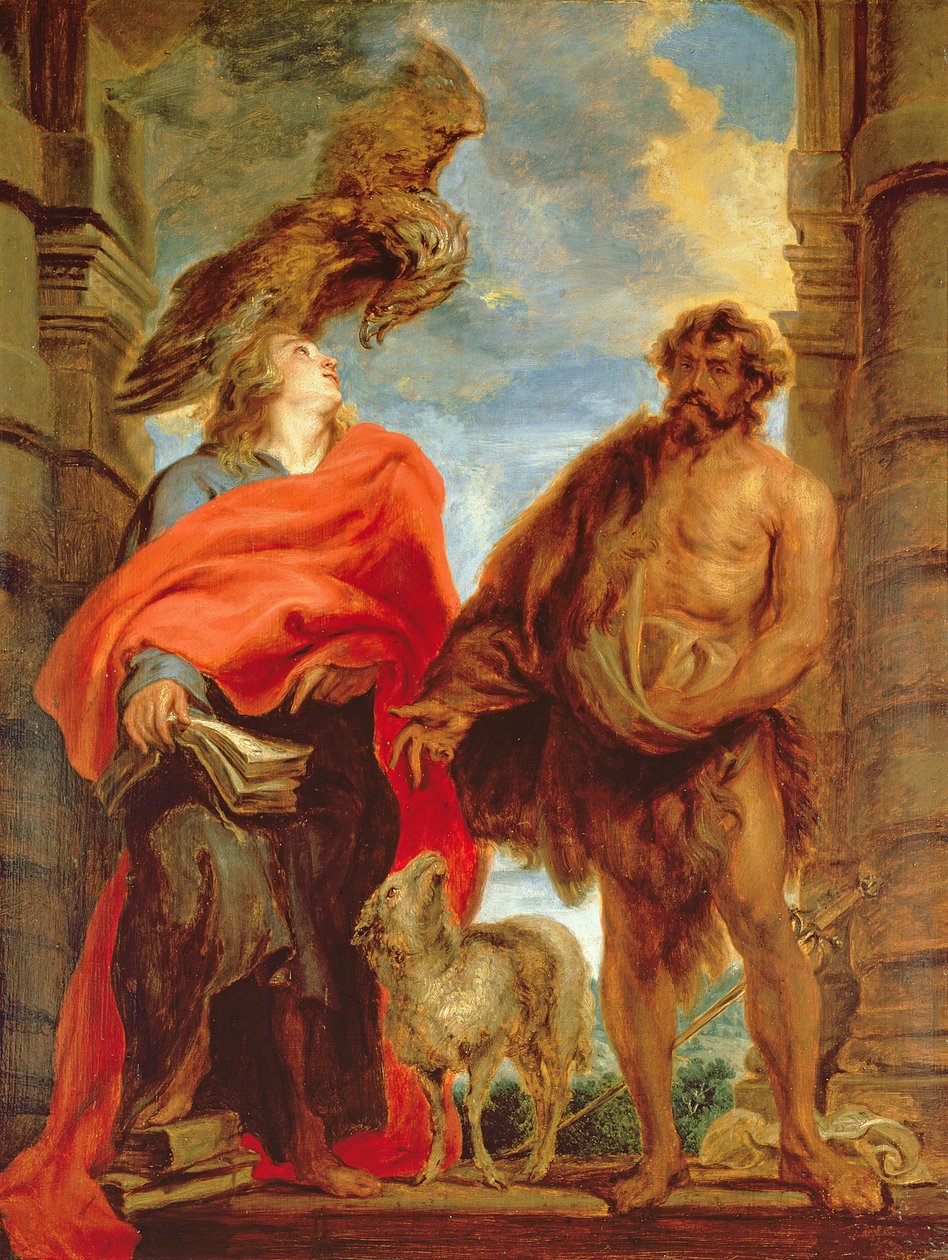 São João Batista e São João Evangelista, c.1618-20 de Anthony van Dyck