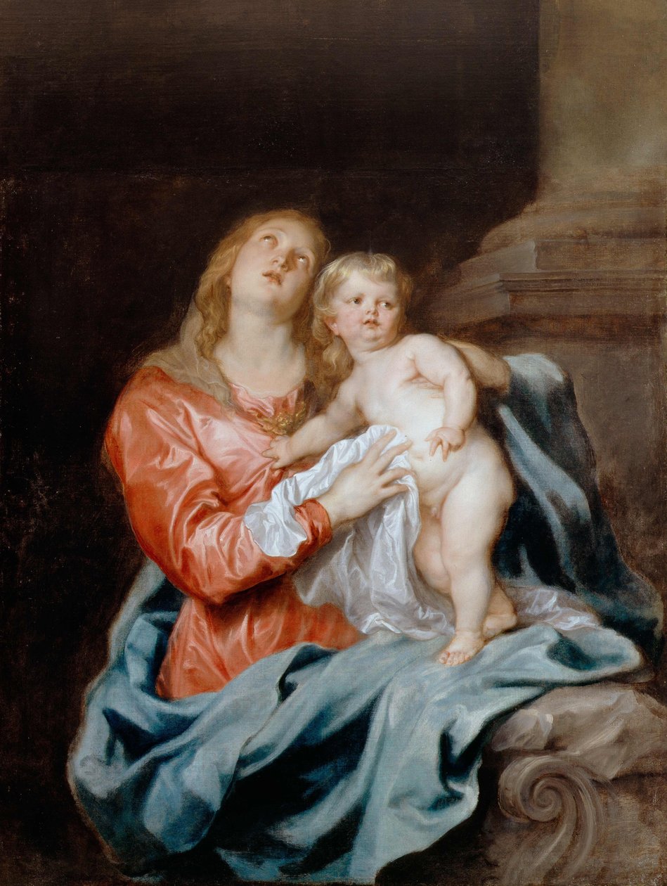 A madonna e a criança de Anthony van Dyck
