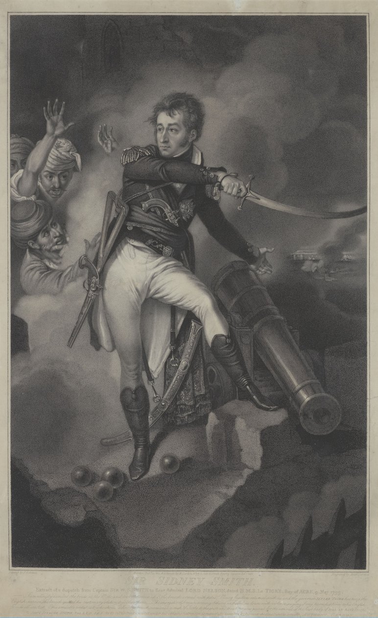 Retrato de Sir Sidney Smith, almirante britânico, no Acre (1764-1840) de Anthony Cardon