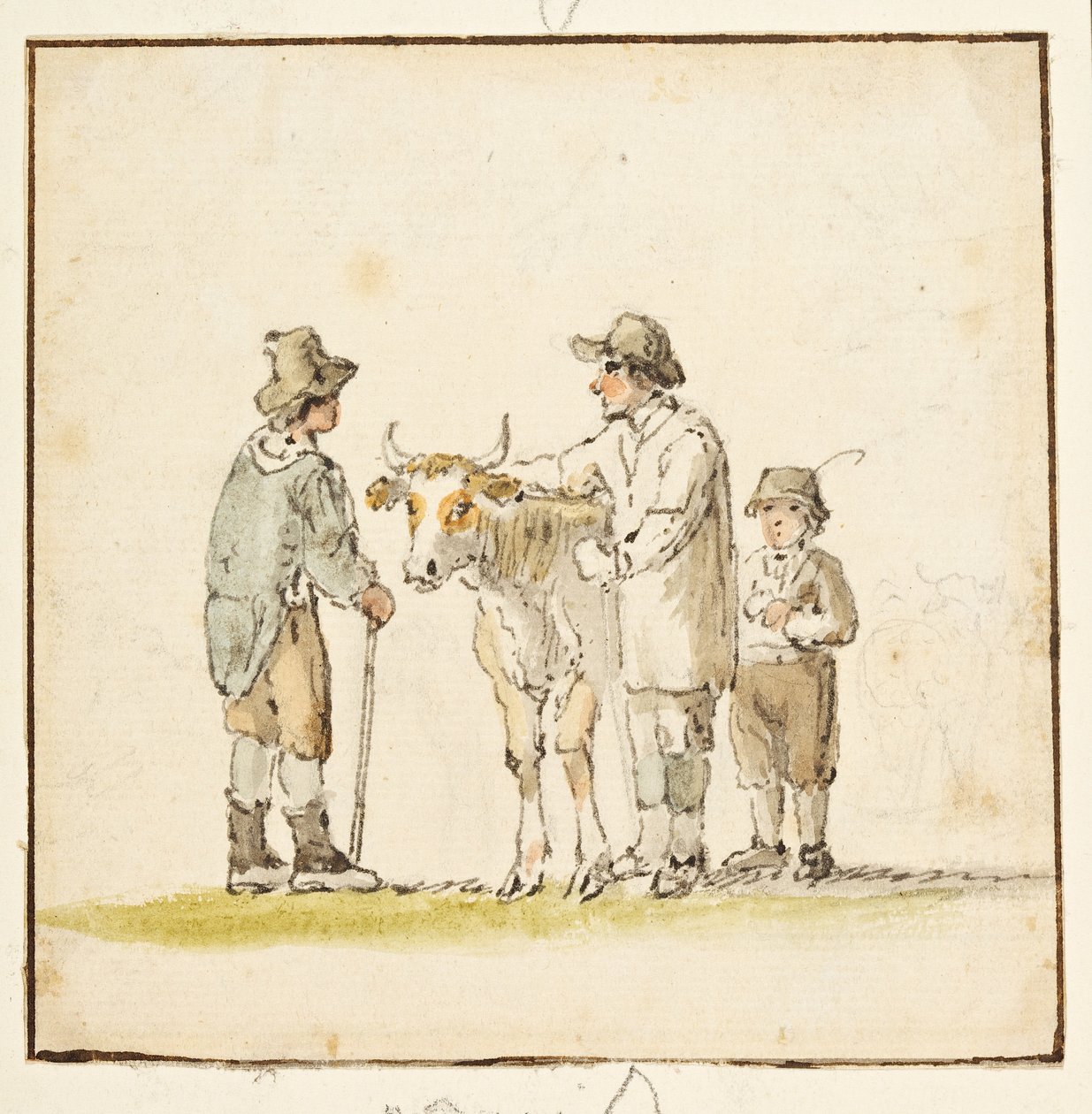 Estudo de figuras rústicas (tinta sobre papel) de Anthony Devis