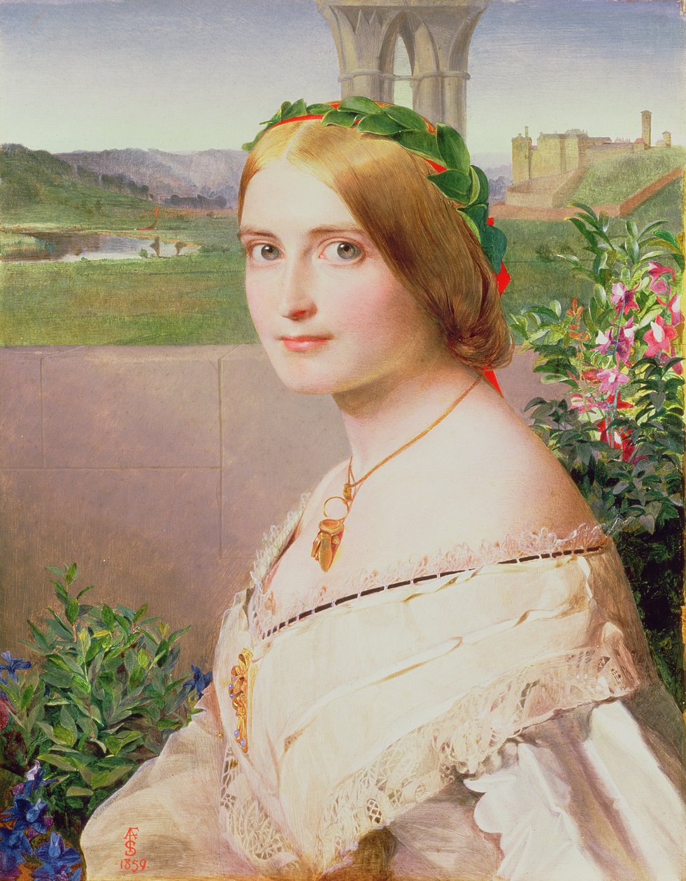 Retrato de Adelaide Mary, Mrs Philip Bedingfeld, 1859 de Anthony Frederick Augustus Sandys