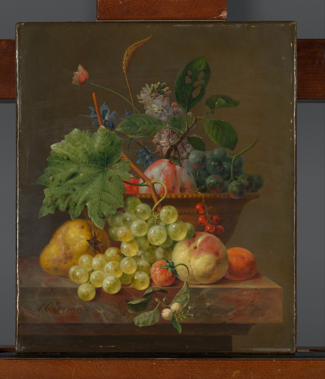 Fruta ainda vida em um prato de terracota de Anthony Oberman