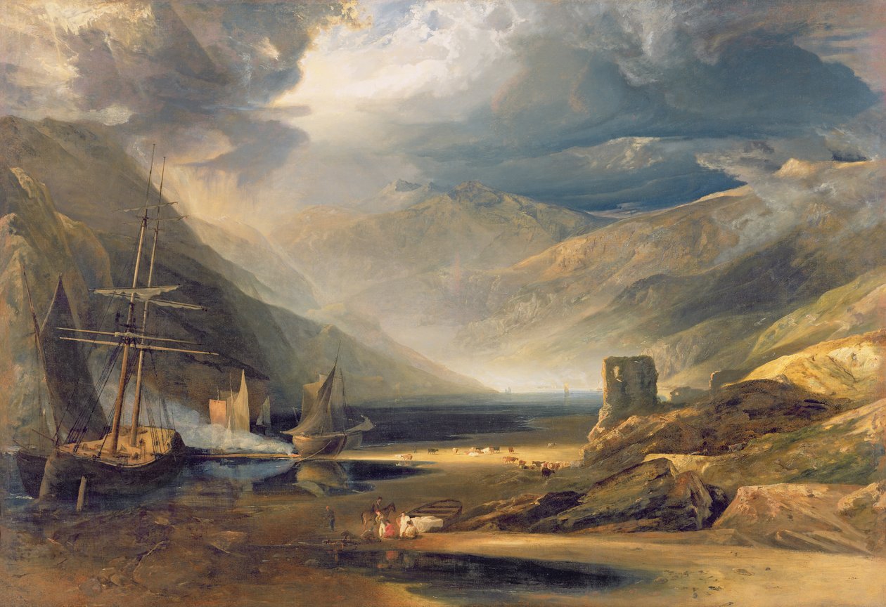 Uma tempestade passando na costa de Merionethshire, 1818 de Anthony Vandyke Copley Fielding