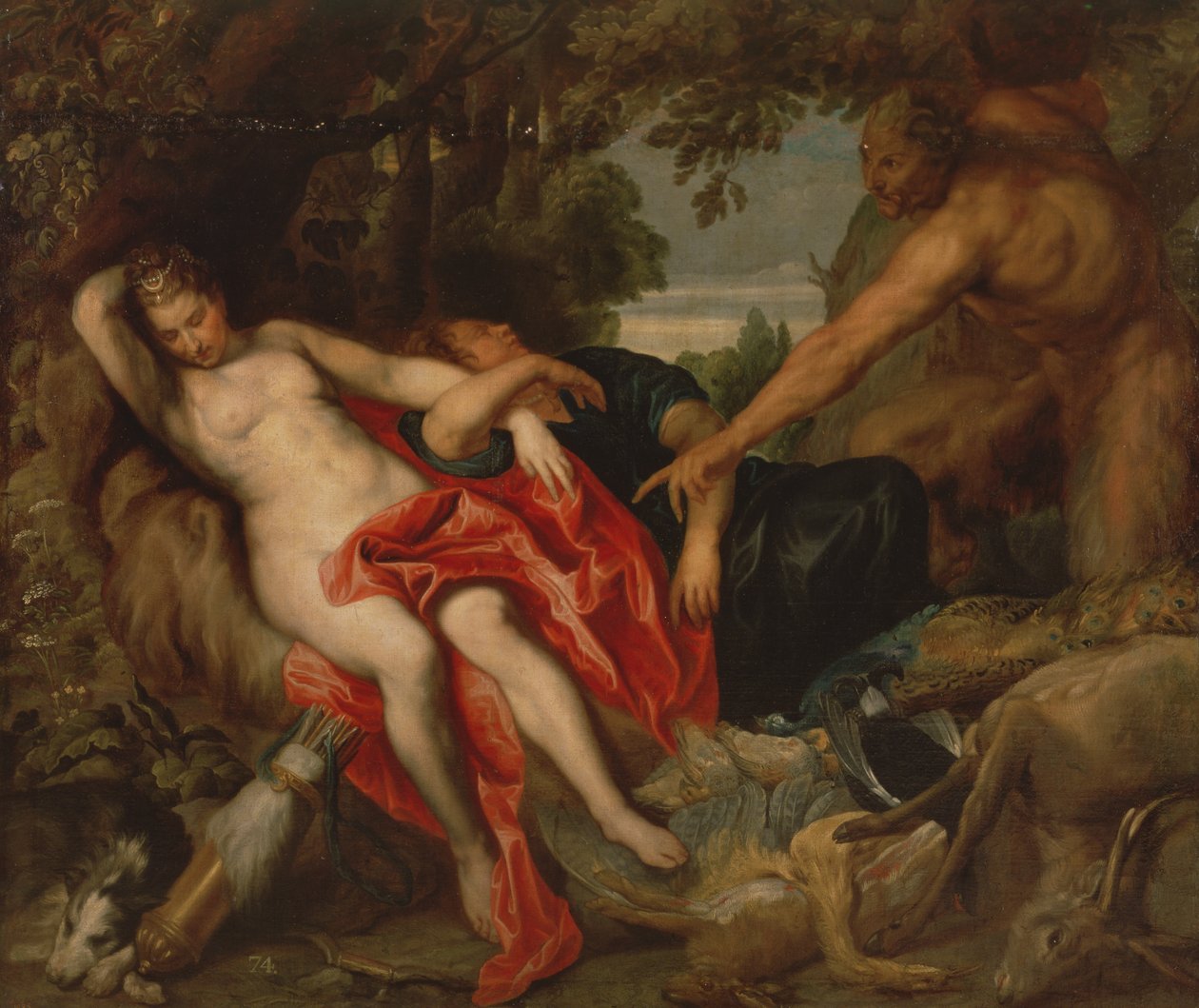 Diana e Endymion descobertos por um sátiro, 1622-27 de Anthony van Dyck
