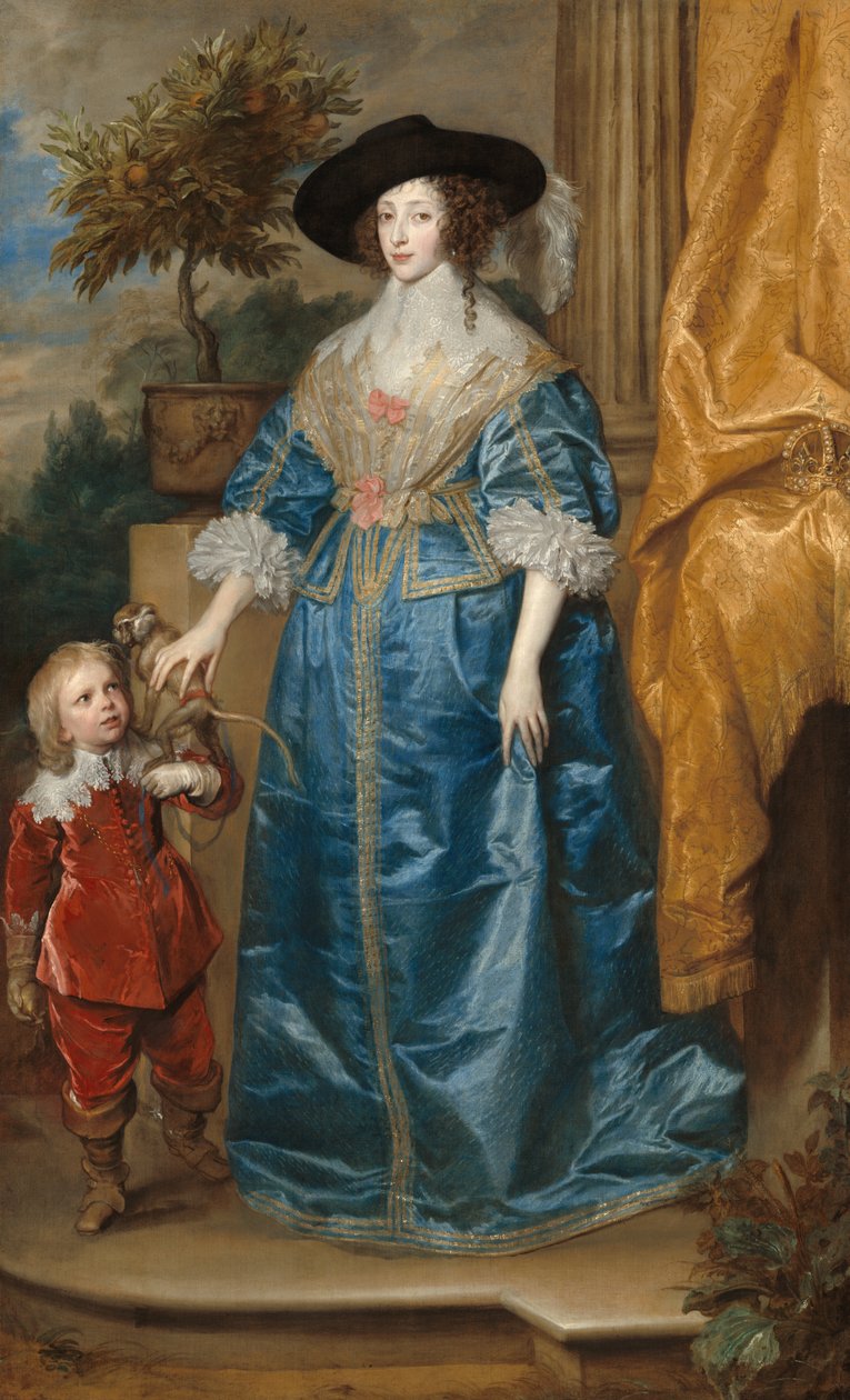 Retrato da rainha Henrietta Maria, com o anão Sir Jeffrey Hudson de Anthony van Dyck