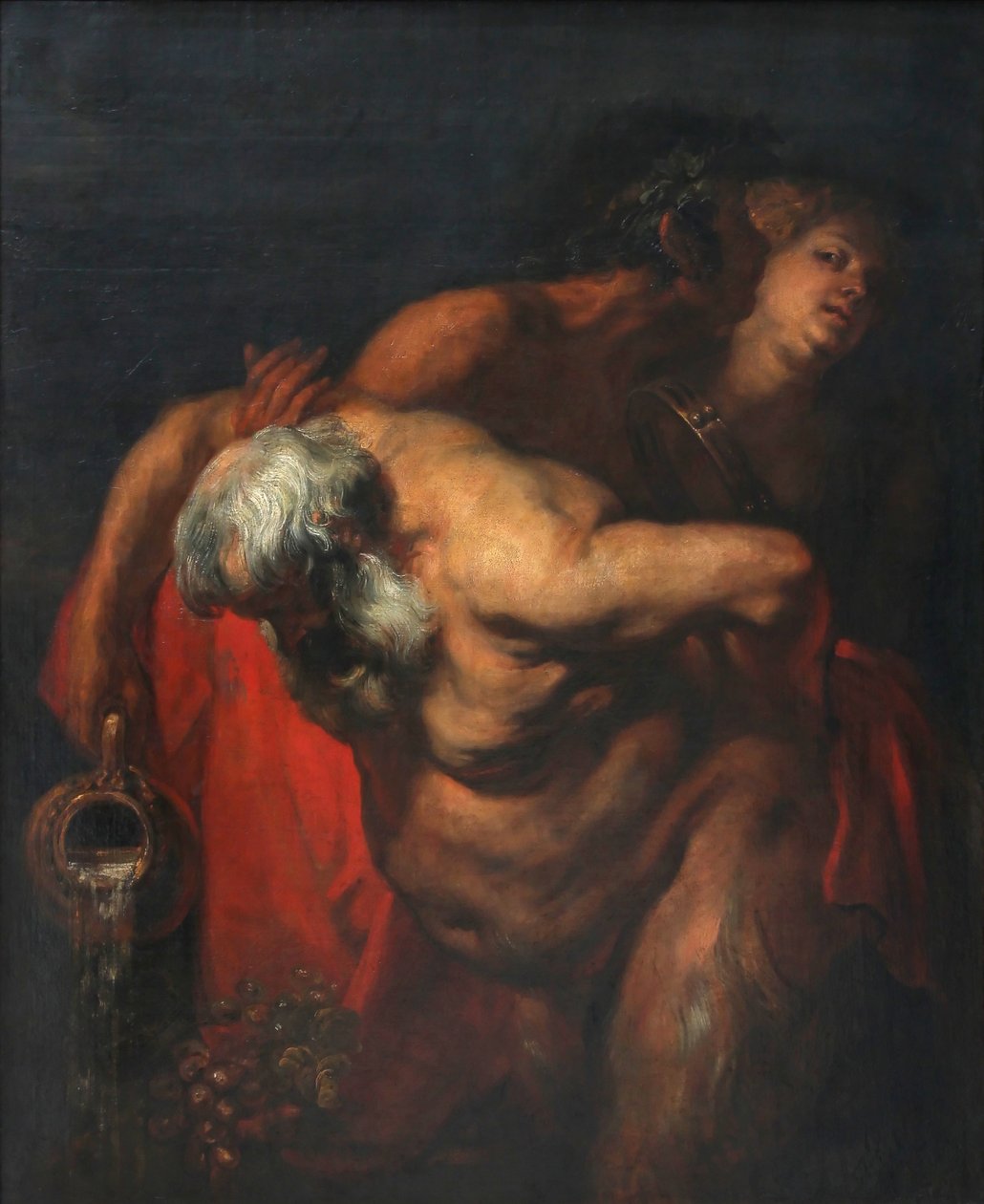 Silenus bebido apoiado por uma fauna e um bacante de Anthony van Dyck