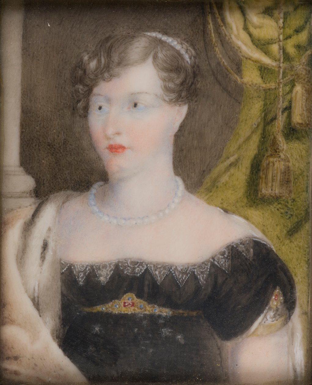 Retrato da princesa Carlota de Gales (1796-1817), c.1812-17 (óleo sobre papel) de Anthony (after) Stewart