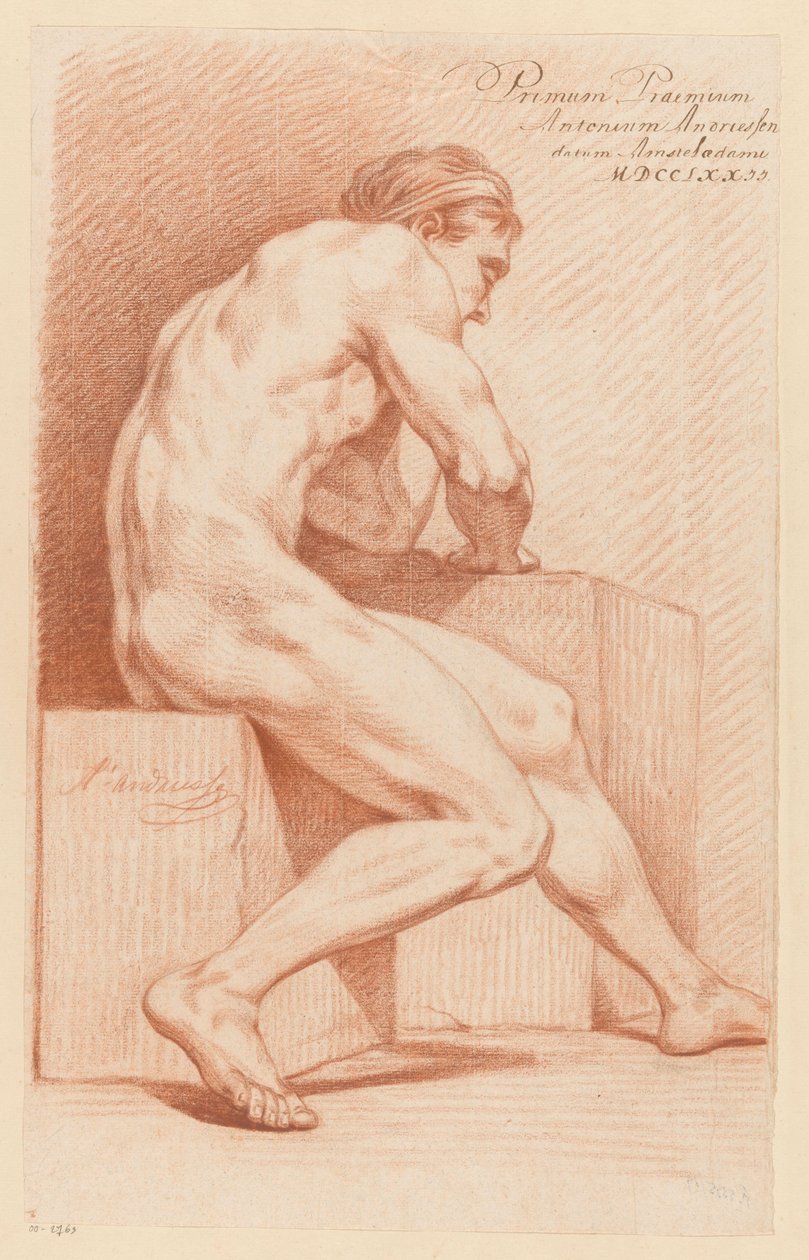 Nu Masculino Sentado, Vista Lateral (1º Prêmio 1772) de Anthony Andriessen