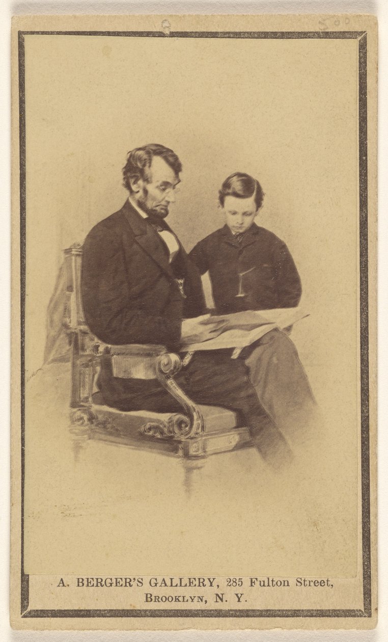 O Presidente Lincoln a ler a Bíblia ao seu filho Tad de Anthony Berger