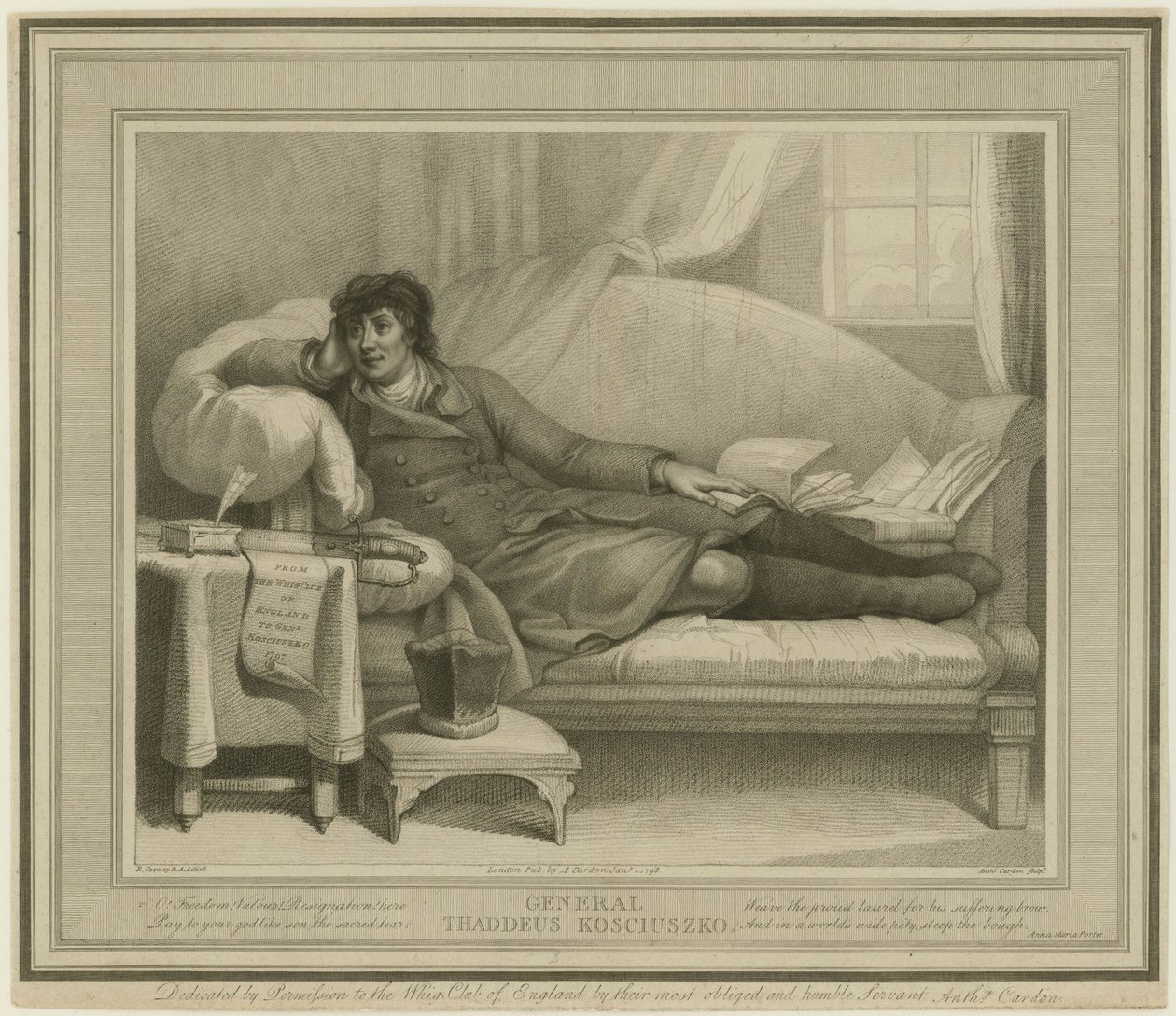 Tadeusz Kosciuszko 1746-1817, 1798. de Anthony Cardon