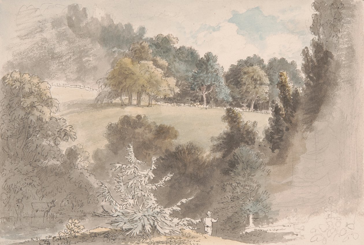 Paisagem com árvores de Anthony Devis