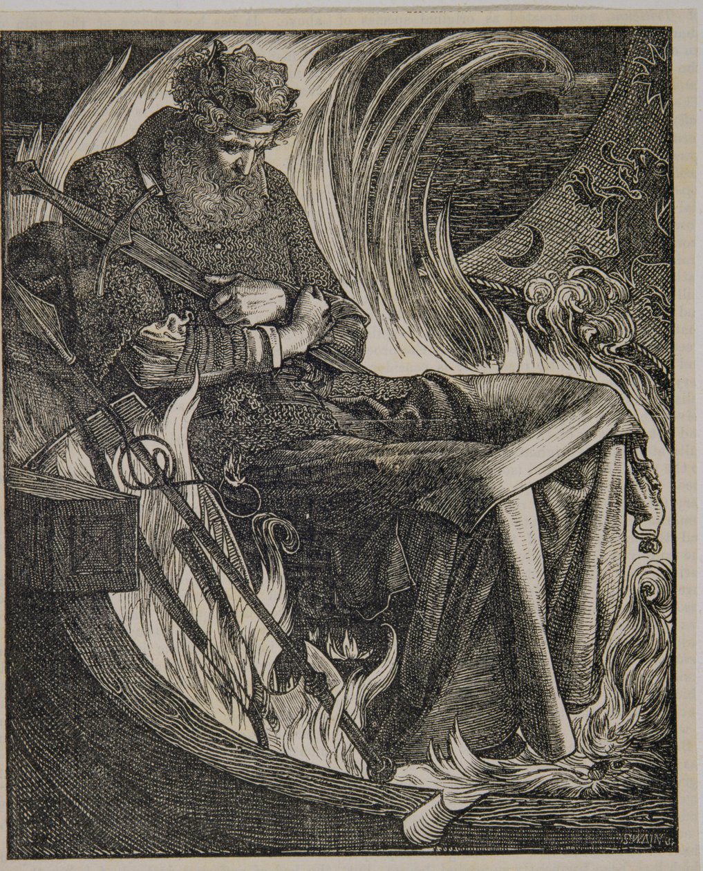 Morte do Rei Warwulf de Anthony Frederick Augustus Sandys
