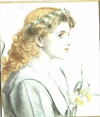 Maio de 1902 (lápis de cor) (um dos 4) de Anthony Frederick Augustus Sandys